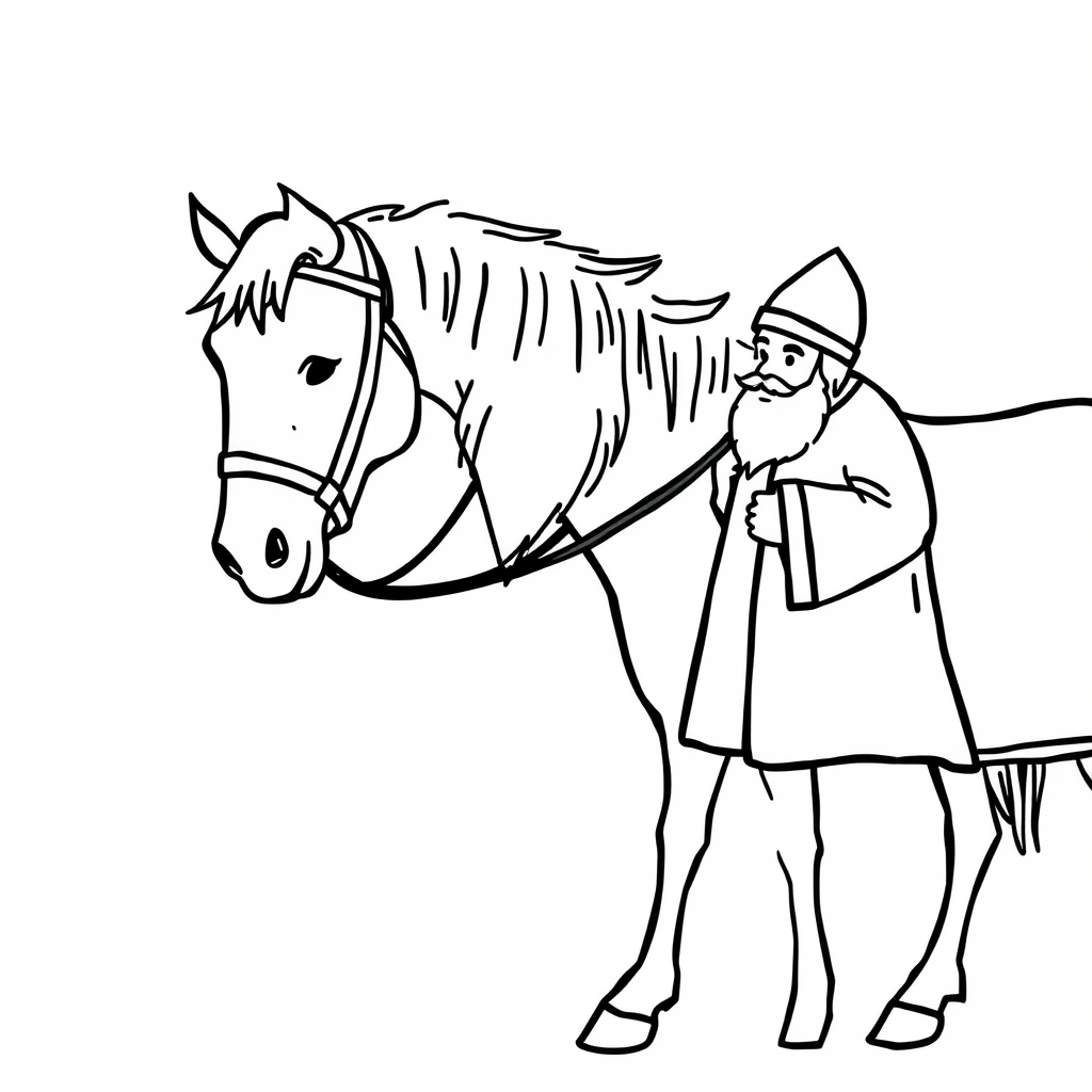 Sinterklaas en zijn paard