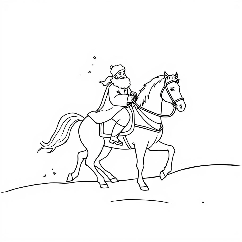 Sinterklaas in een winterlandschap