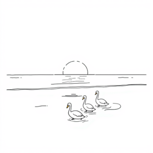 Zwarte Zwanen op de Zee