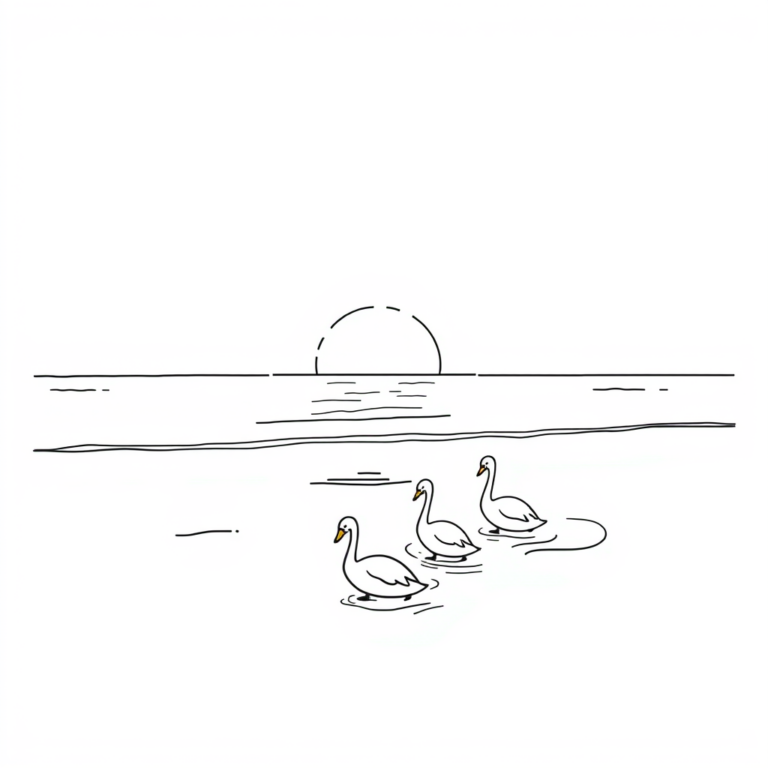 Zwarte zwanen op de zee