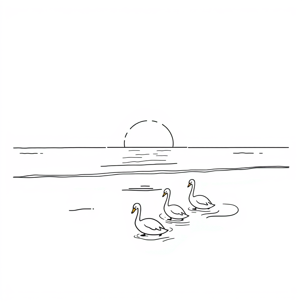 Zwarte Zwanen op de Zee