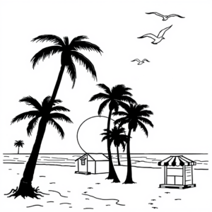 De zon op het strand