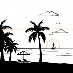 Zonsondergang op het strand