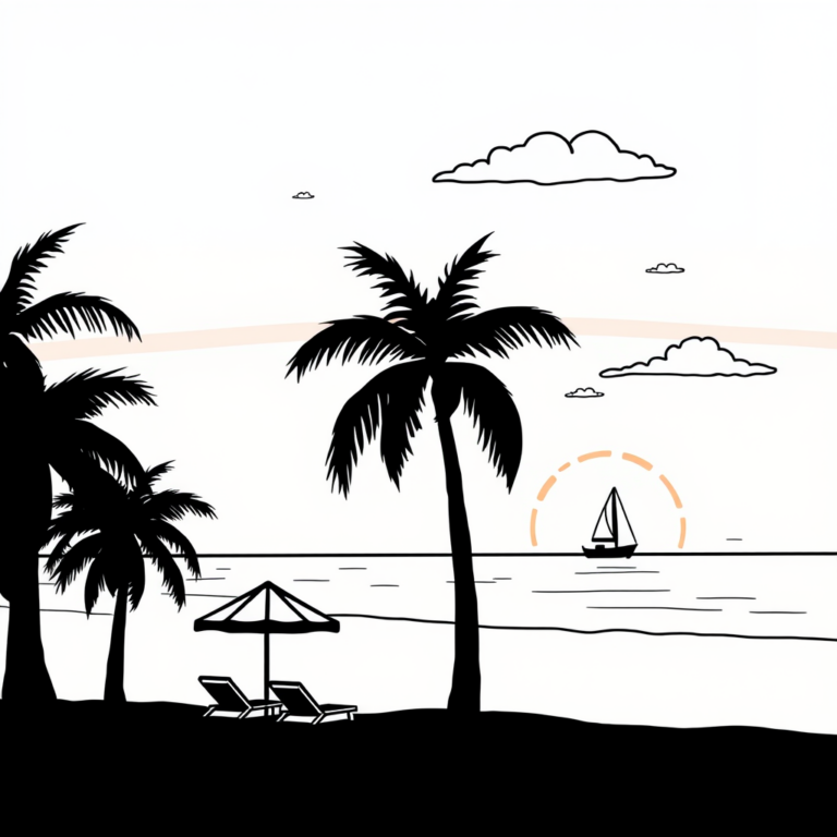 Zonsondergang op het strand