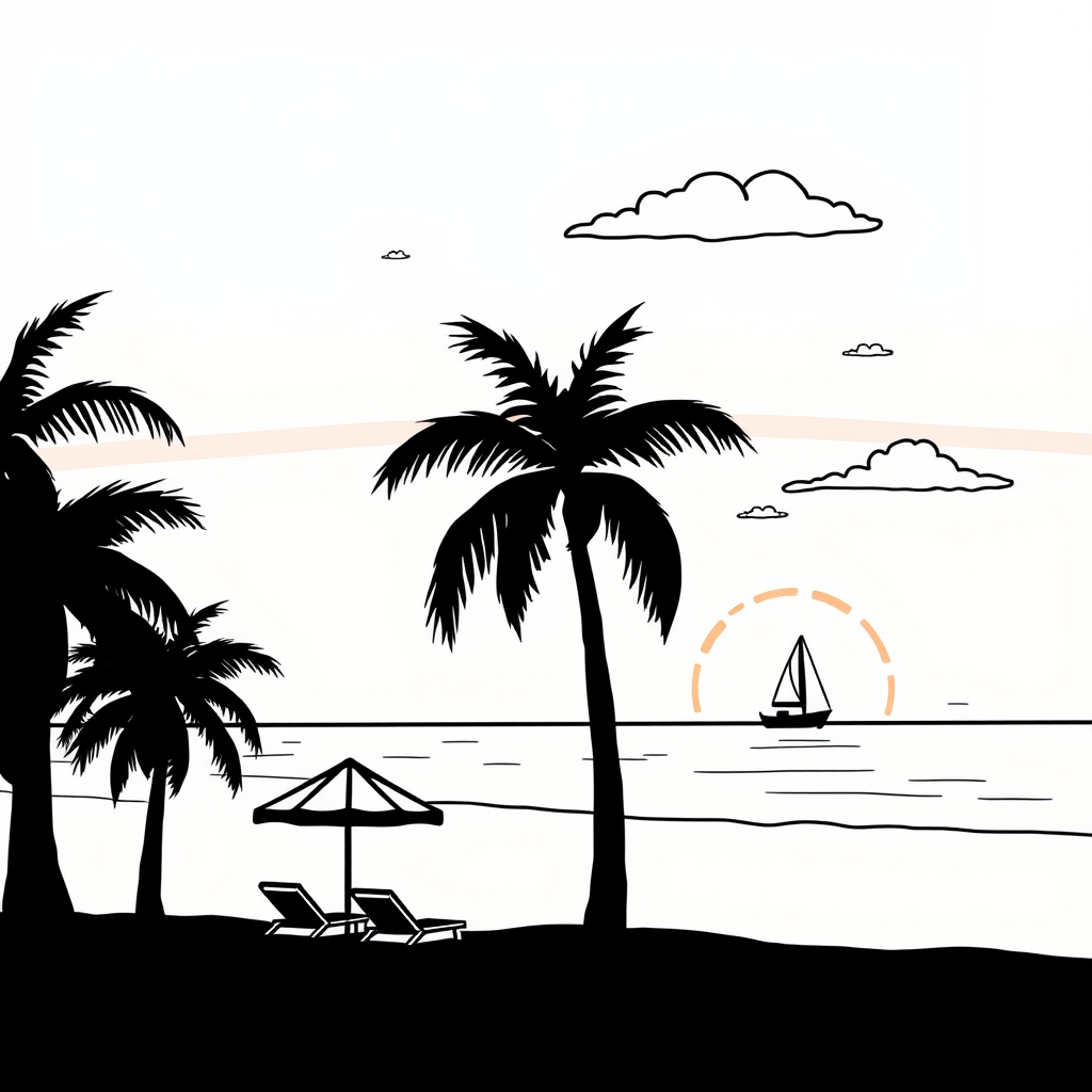Zonsondergang op het strand