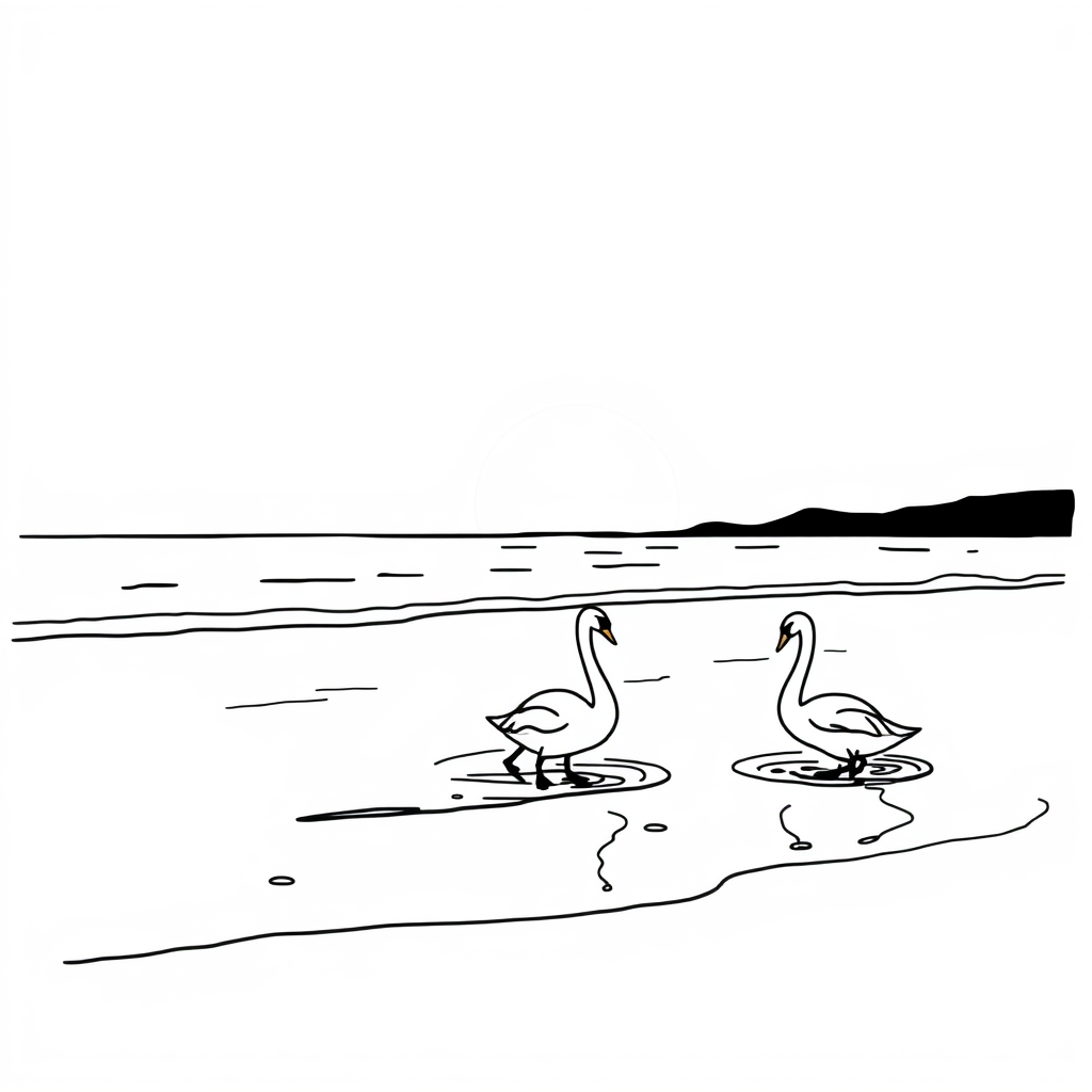 Zwarte Zwanen op het Zand