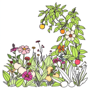 Bloeituin in de zomerlucht