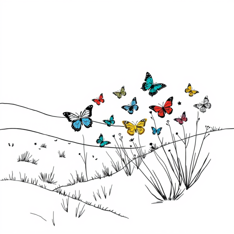 Vlinders in kleurrijke landschappen
