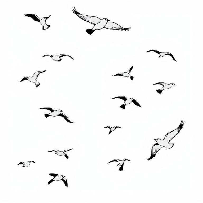 Vogels in vrije vlucht