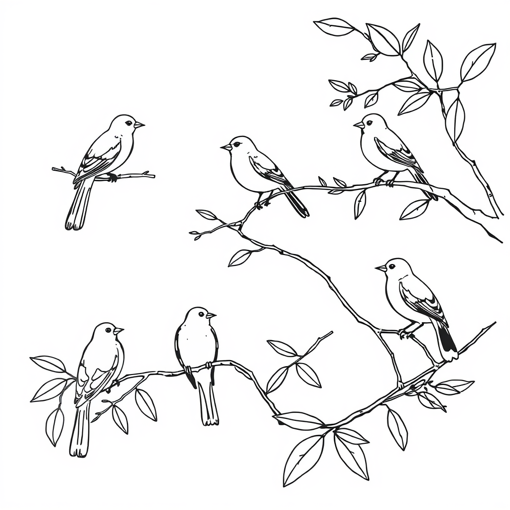 Vogels in Vruchtenbomen