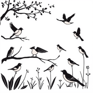 Vogeltjes in de tuin