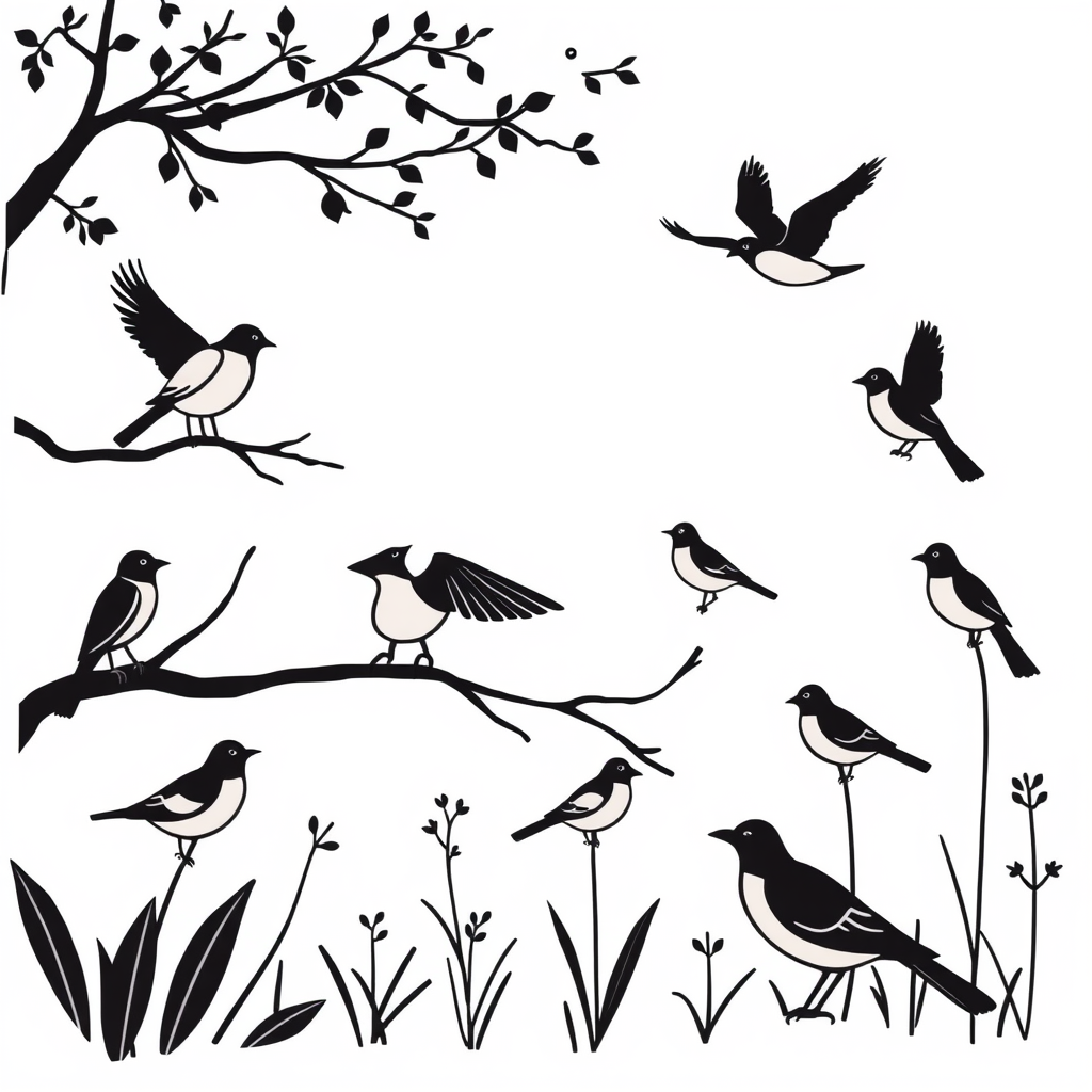 Vogeltjes in de tuin