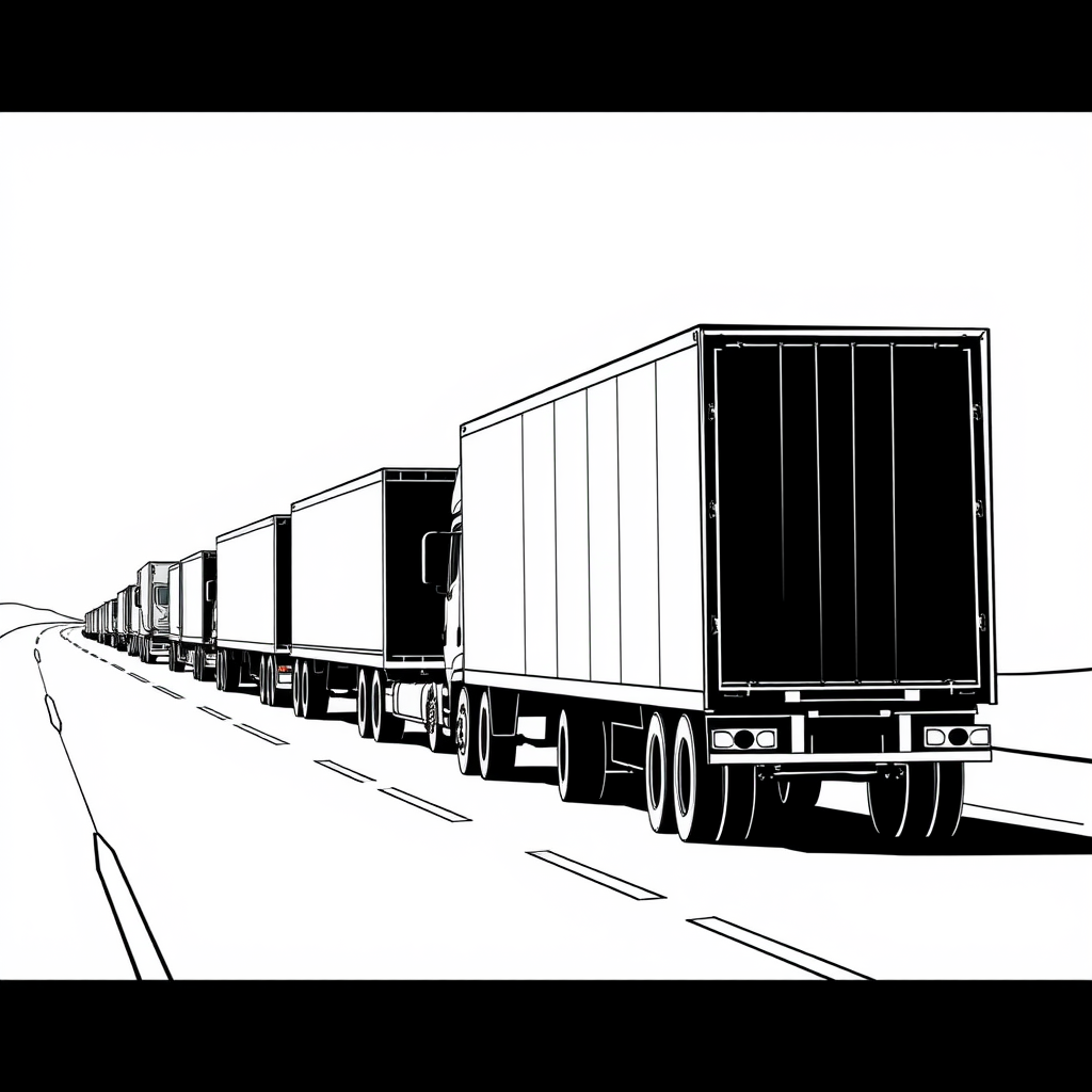 Grote Vrachtwagens op de open weg
