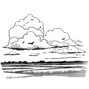 Wolkenlucht over de polder