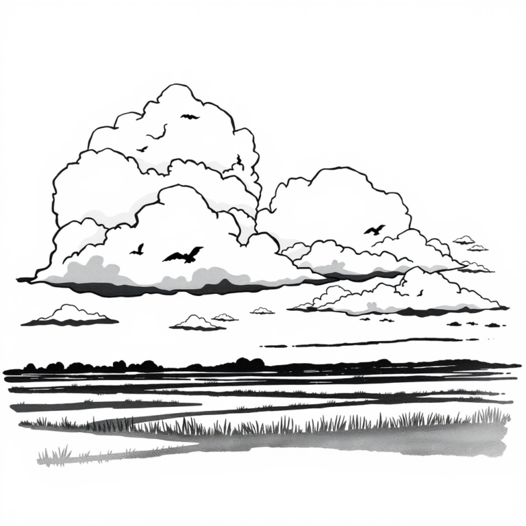 Wolkenlucht over de polder