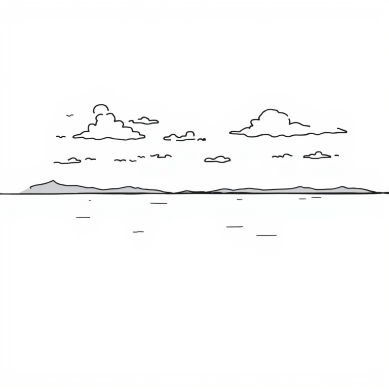 Meer op bewolkt dag