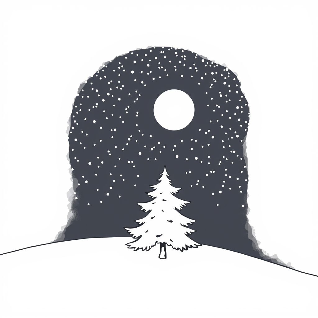 Wintersilhouet onder de Sterrenhemel