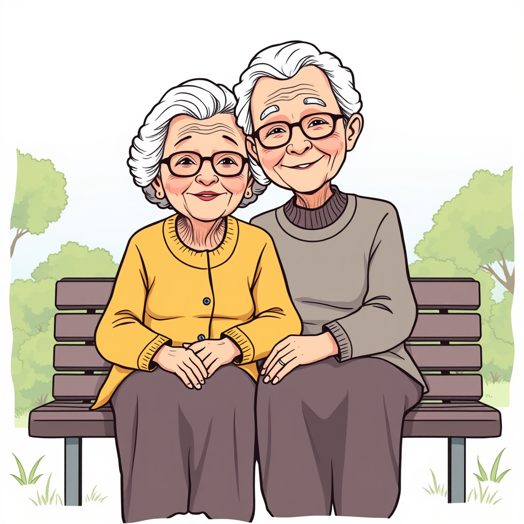 Levensgetrouw: opa en oma