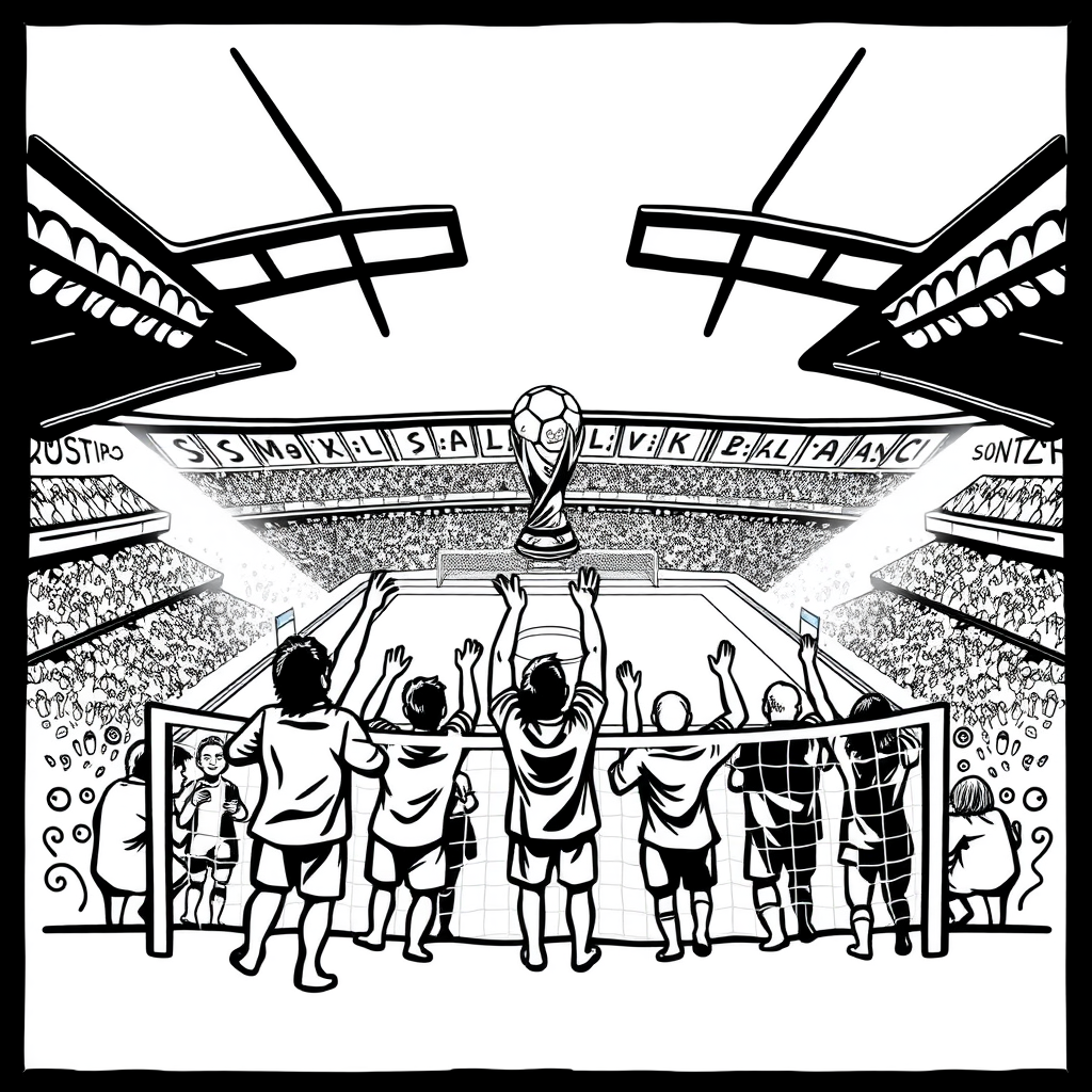 De kampioenen het veld