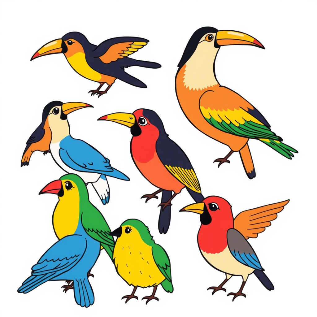 Vogels Kleurplaat