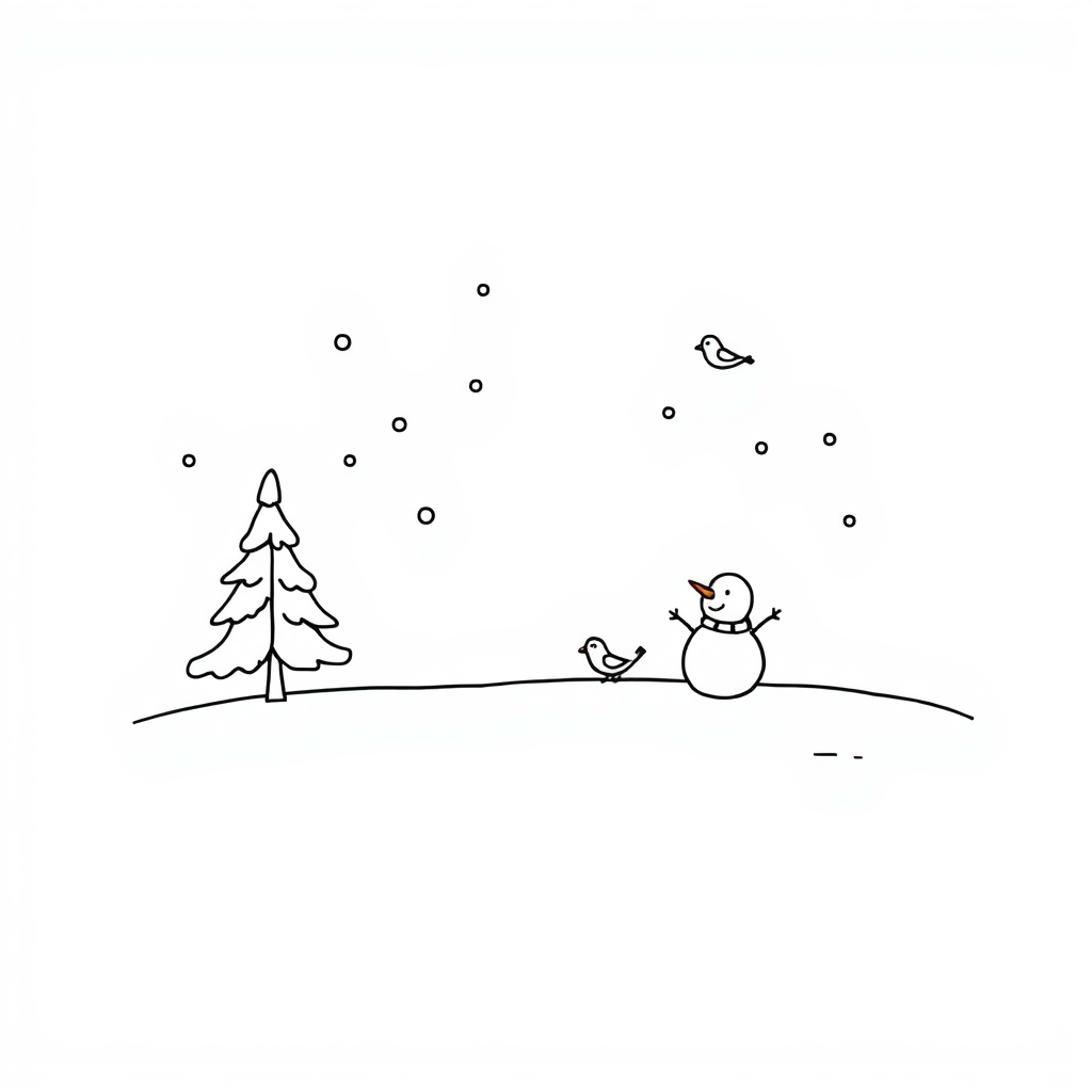 Winterwonderland Kleurplaat
