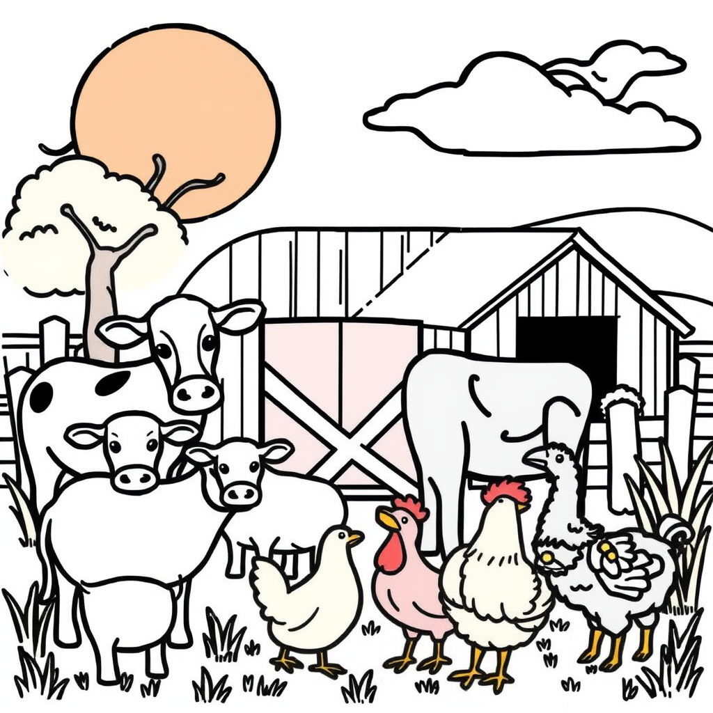 Boerderijdieren Kleurplaat
