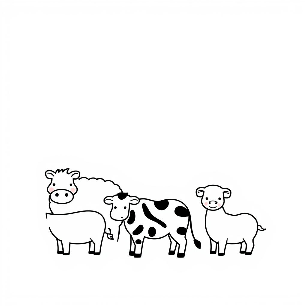 Boerderijdieren Kleurplaat