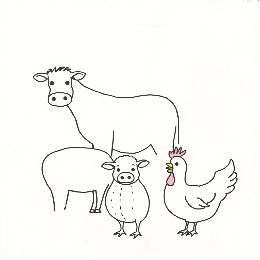 Boerderijdieren Kleurplaat
