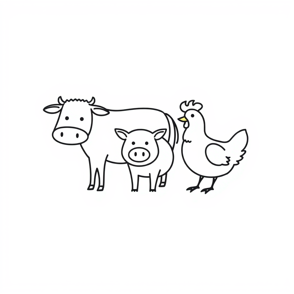 Boerderijdieren Kleurplaat