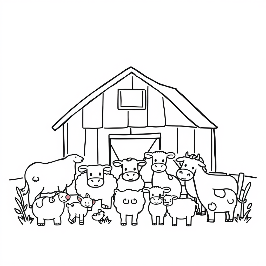 Boerderijdieren Kleurplaat