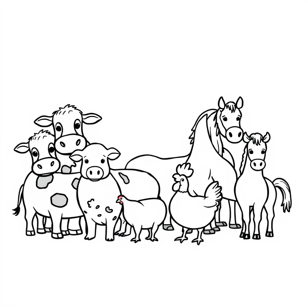 Boerderijdierjes Kleurplaat