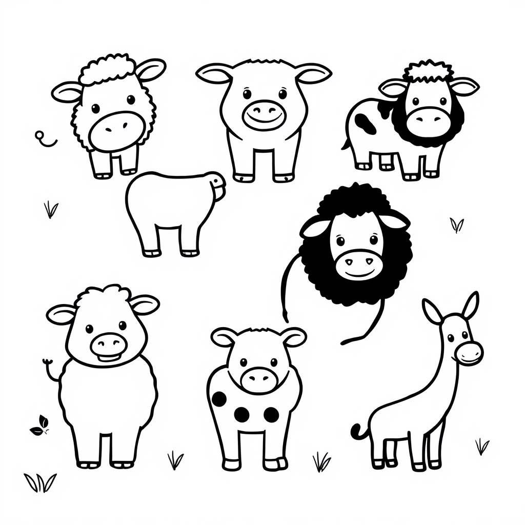 Boerderijdieren Kleurplaat