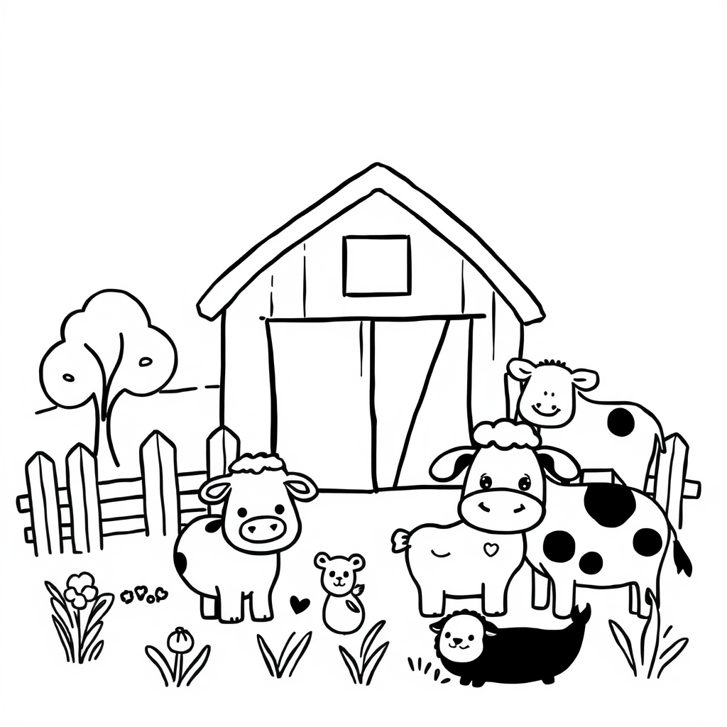Boerderijdieren Kleurplaat