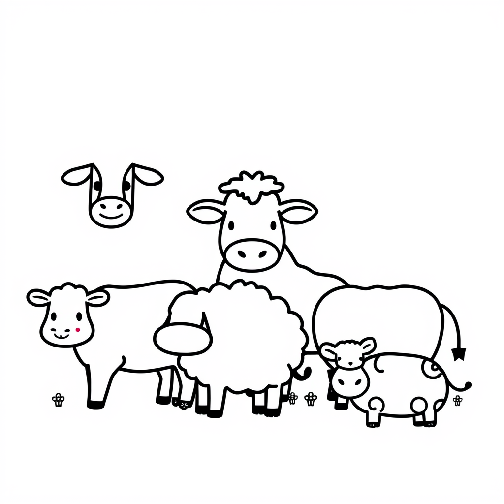 Boerderijdieren Kleurplaat