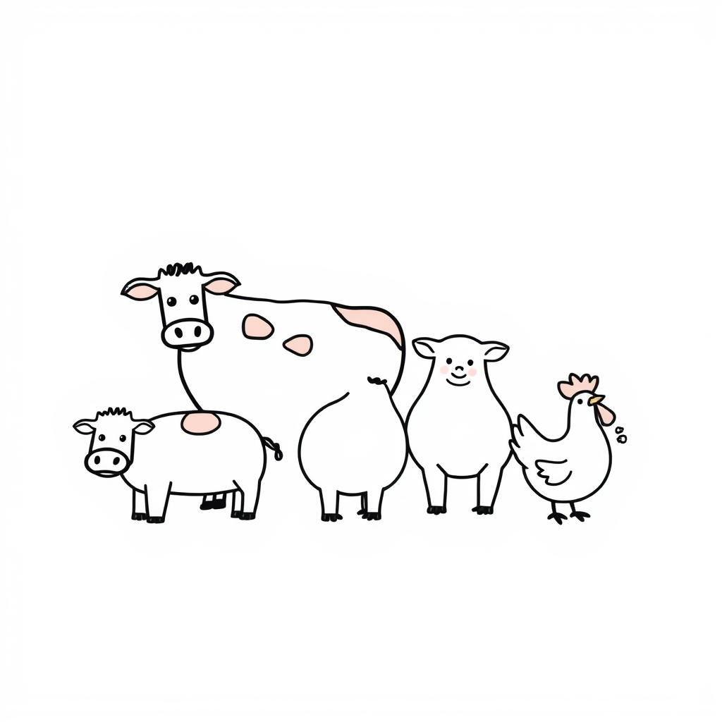 Boerderijdieren Kleurplaat
