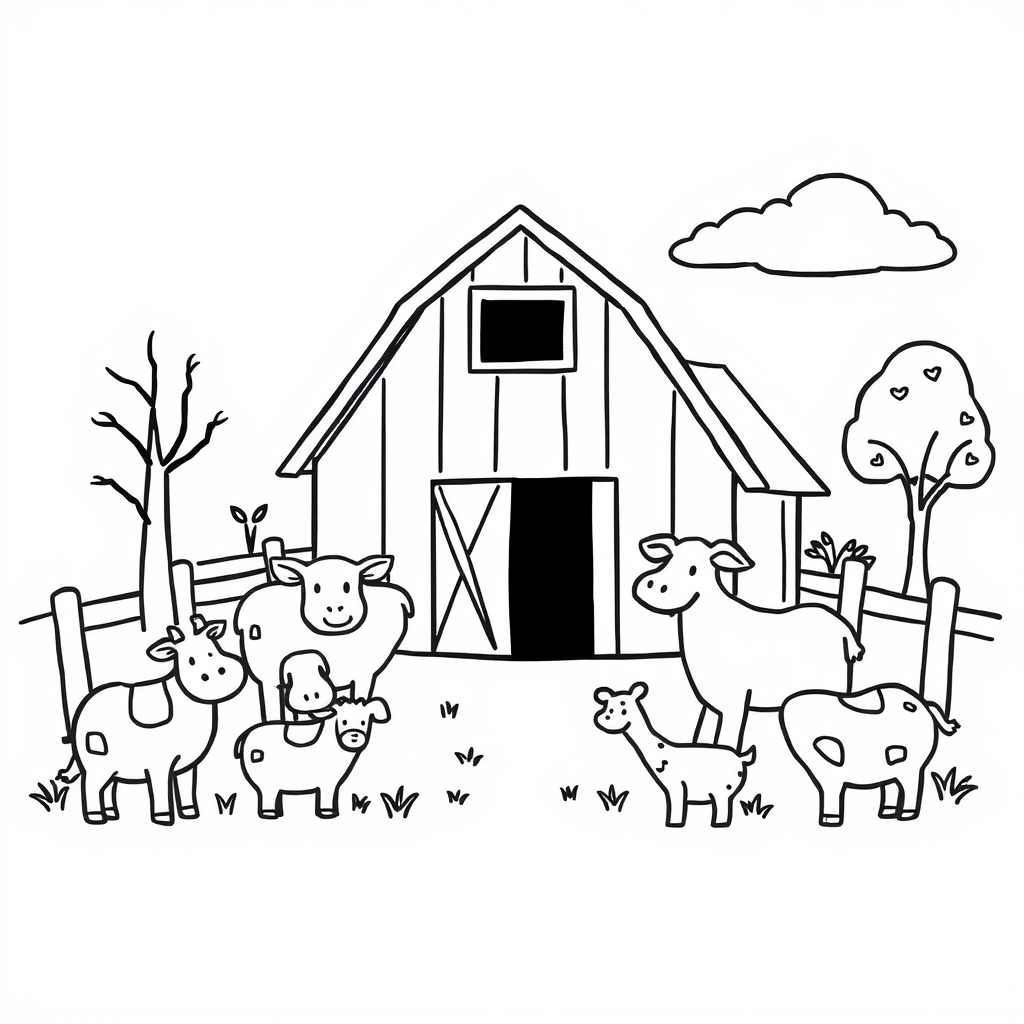 Boerderijdieren Kleurplaat