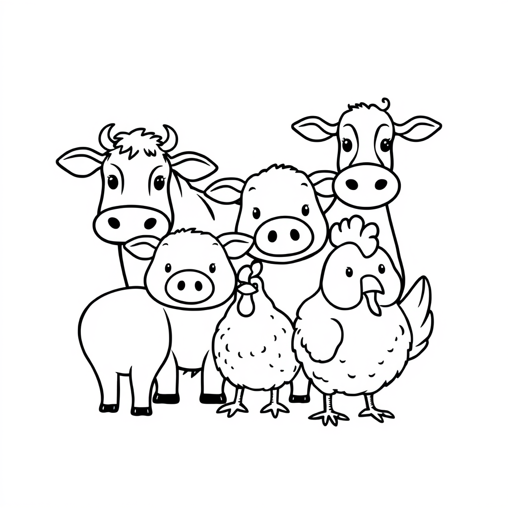 Boerderijdieren Kleurplaat