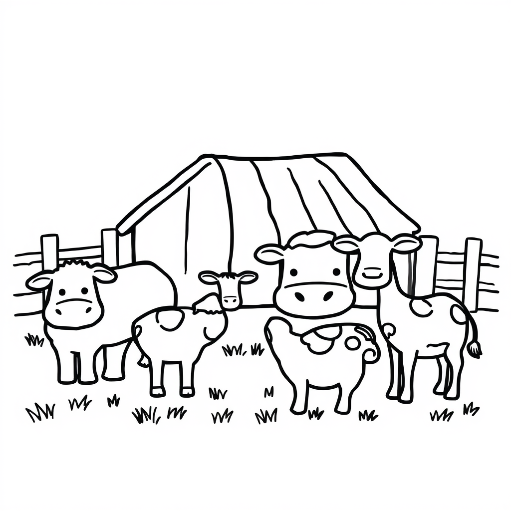 Boerderijdieren Kleurplaat