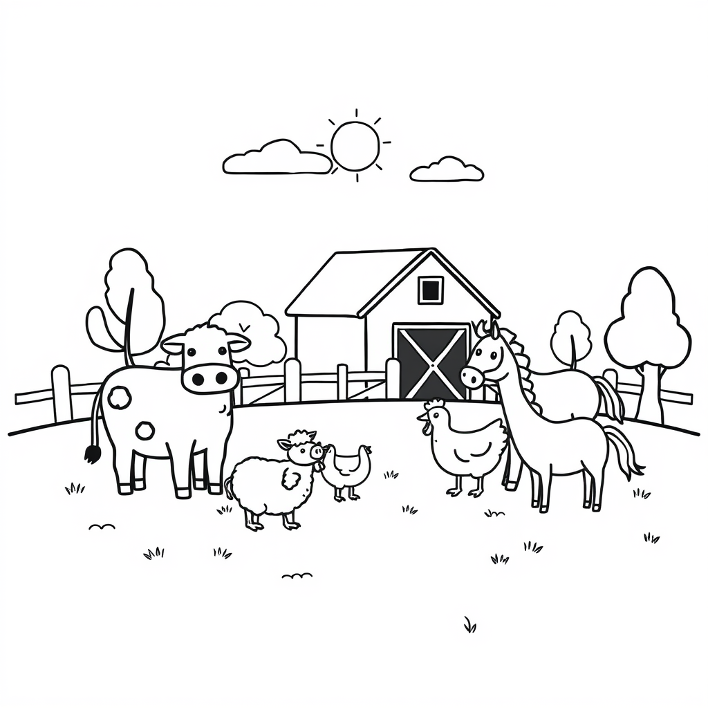 Boerderijdieren Kleurplaat