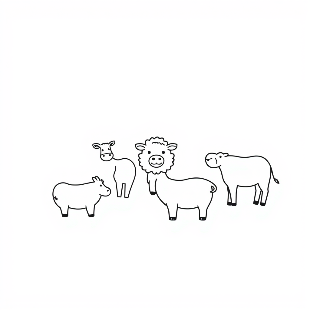 Boerderijdieren Kleurplaat