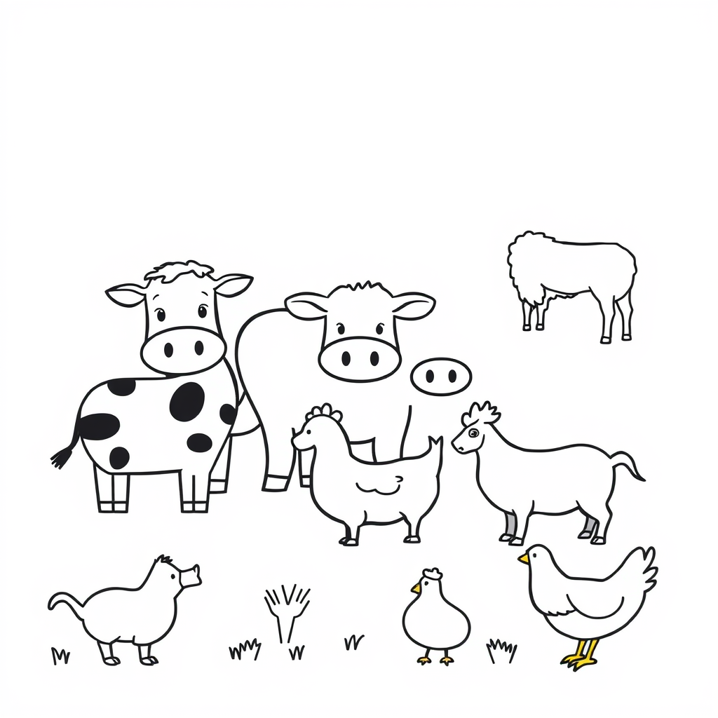 Boerderijdieren Kleurplaat