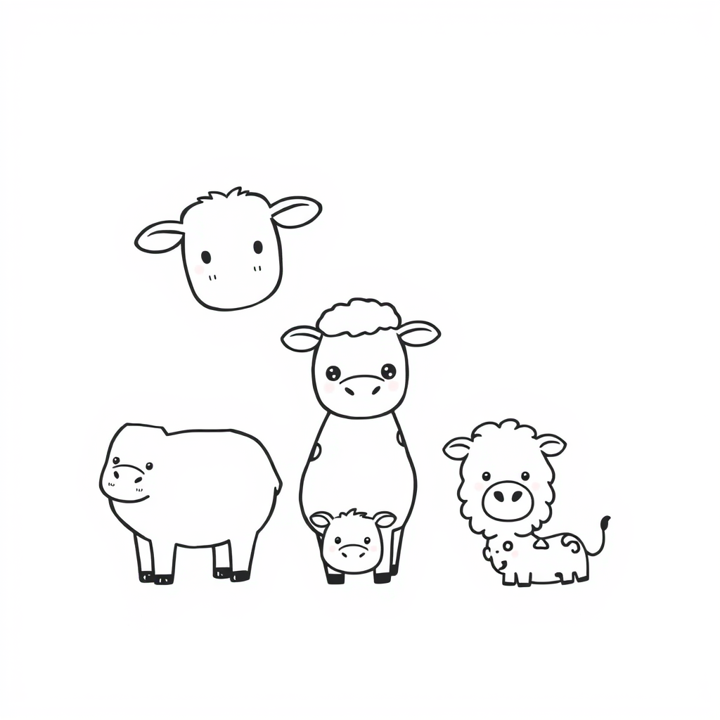 Dierenvriendjes Kleurplaat