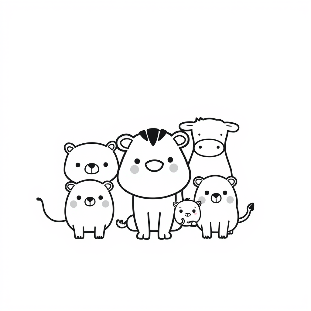 Dierenvriendjes Kleurplaat