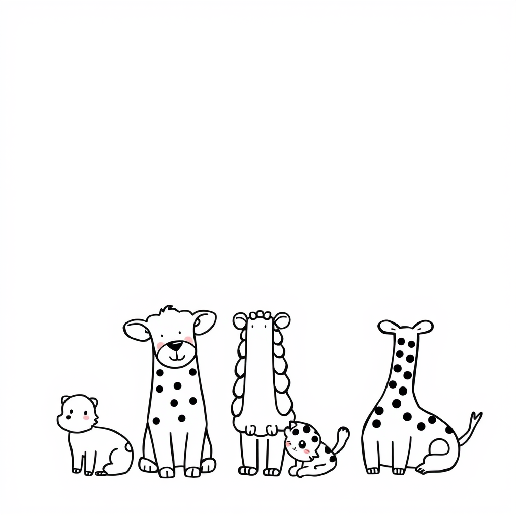 Dieren-Vriendjes Kleurplaat