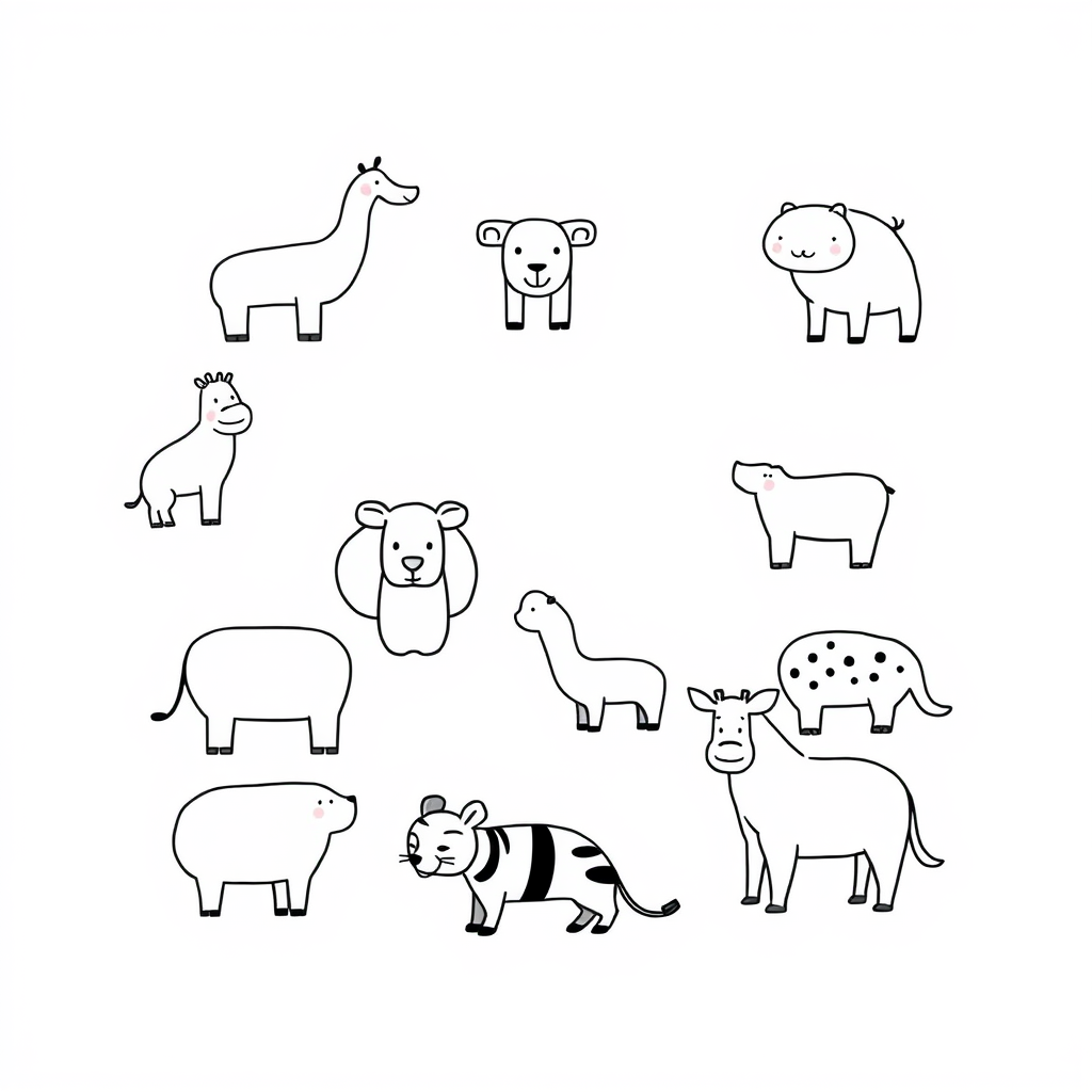 Dierenvriendjes Kleurplaat