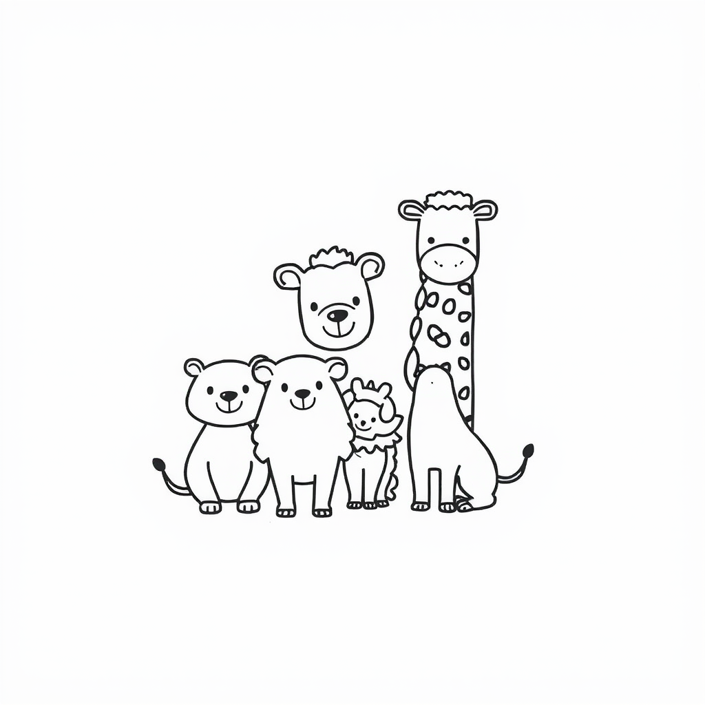 Dierenvriendjes Kleurplaat