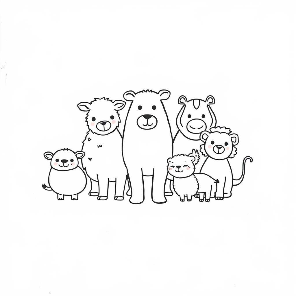 Dierenvriendjes Kleurplaat
