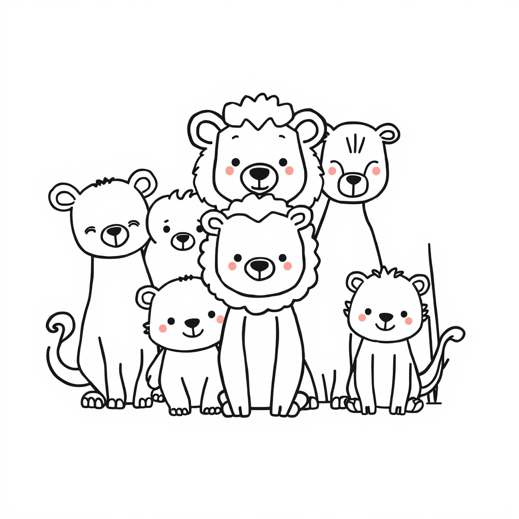 Dierenvriendjes Kleurplaat