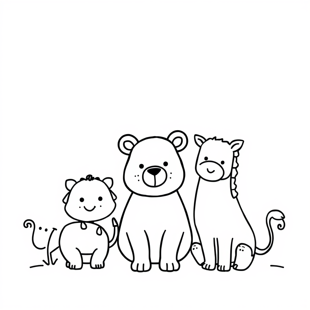 Dierenvriendjes Kleurplaat