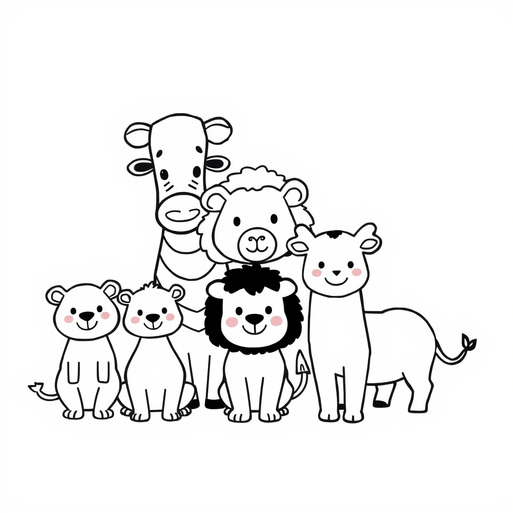 Dierenvriendjes Kleurplaat